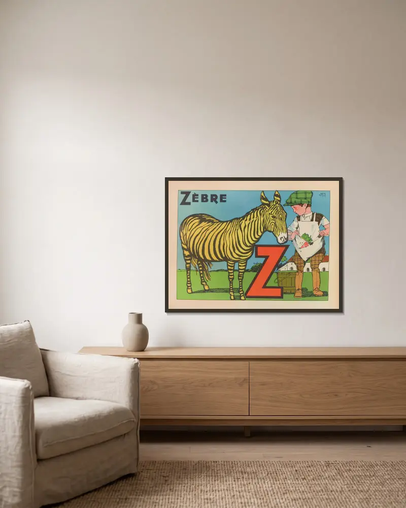 Zebra, Gaston Marechaux v rámu na stěně