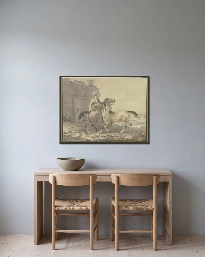 Polští koně, Johann Georg Pforr v rámu na stěně