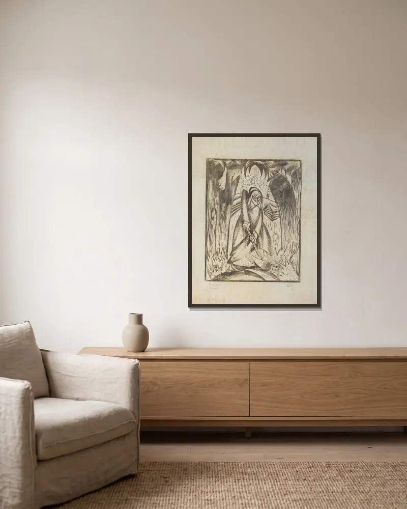 Judengrab von Georg Scholz gerahmt an einer Wand