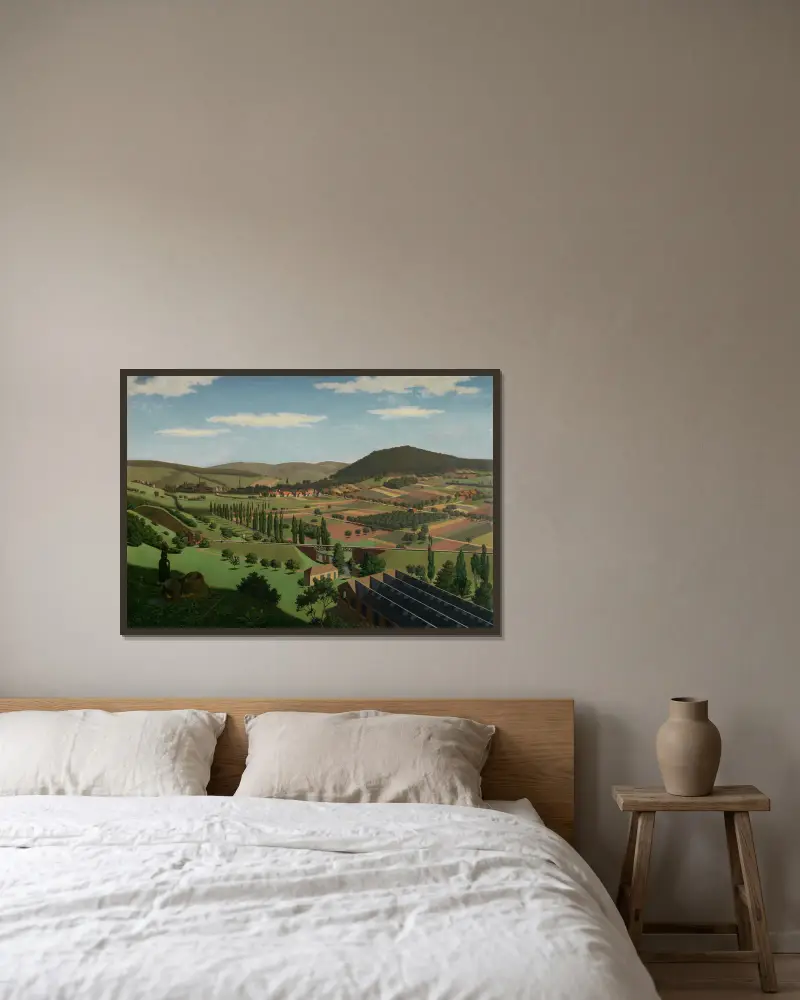 Landschaft bei Berghausen av Georg Scholz inramad på en vägg