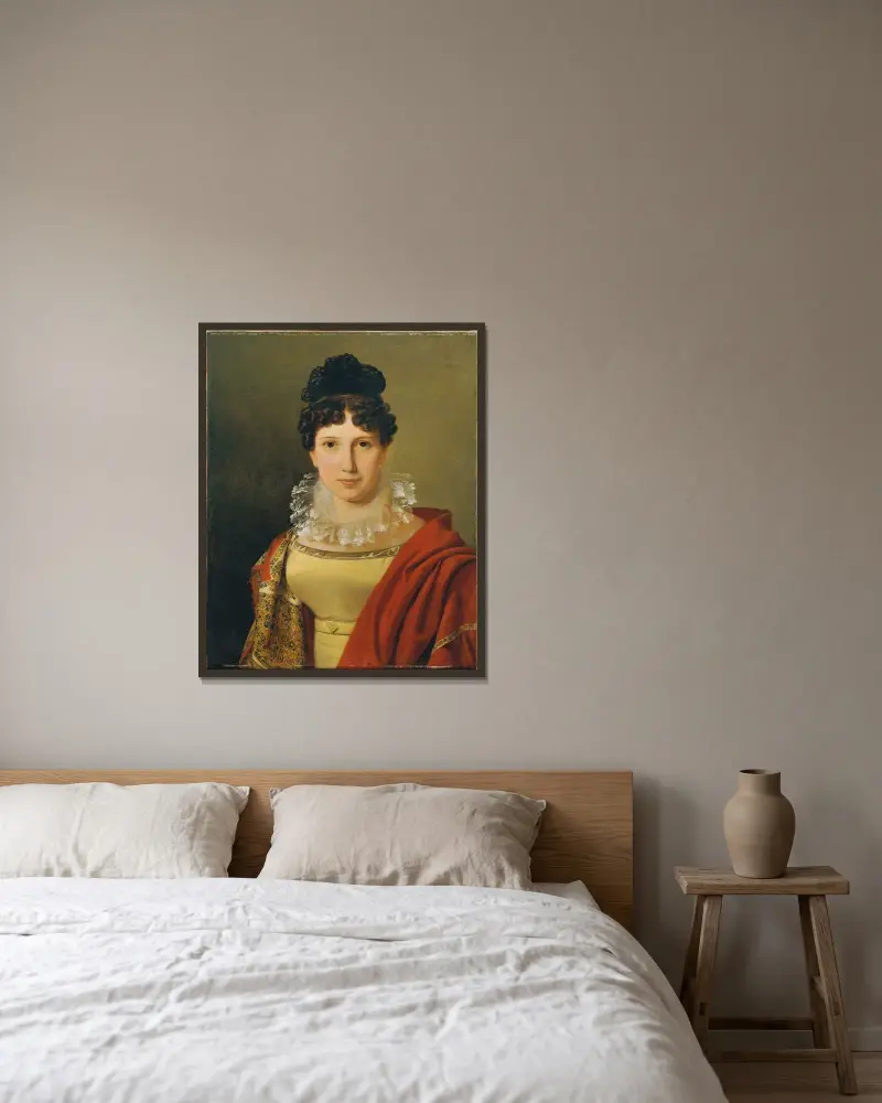 Catharina Freifrau von Koudelka av Ferdinand Georg Waldmüller inramad på en vägg