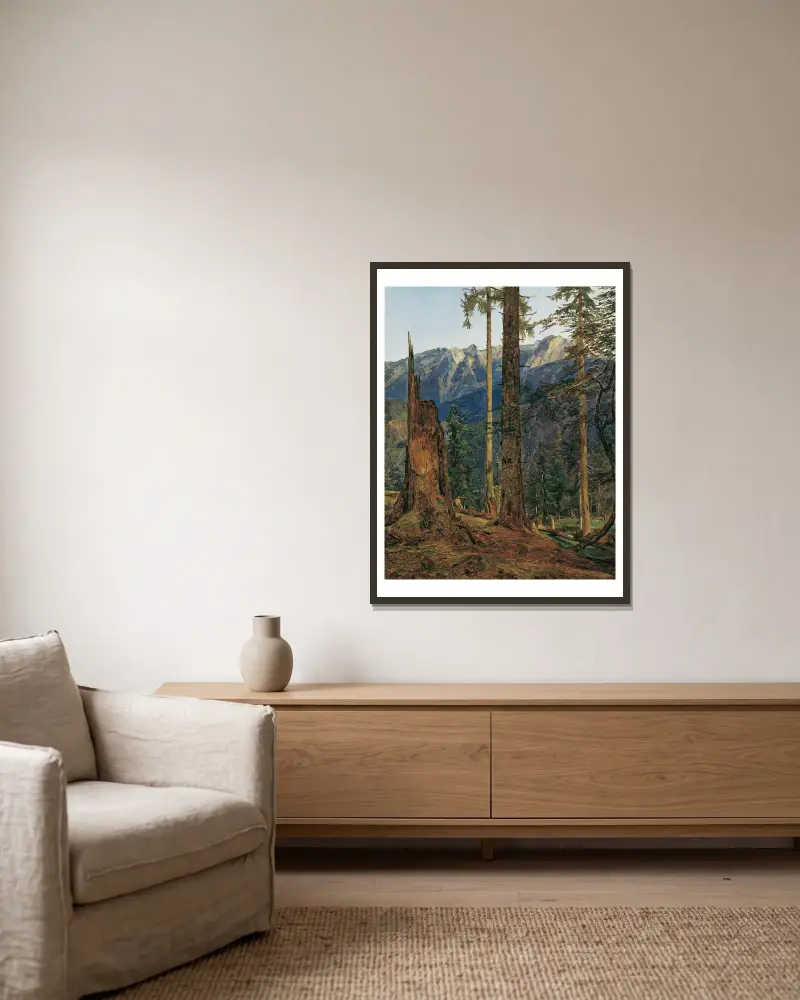 Das Höllengebirge bei Ischl av Ferdinand Georg Waldmüller inramad på en vägg
