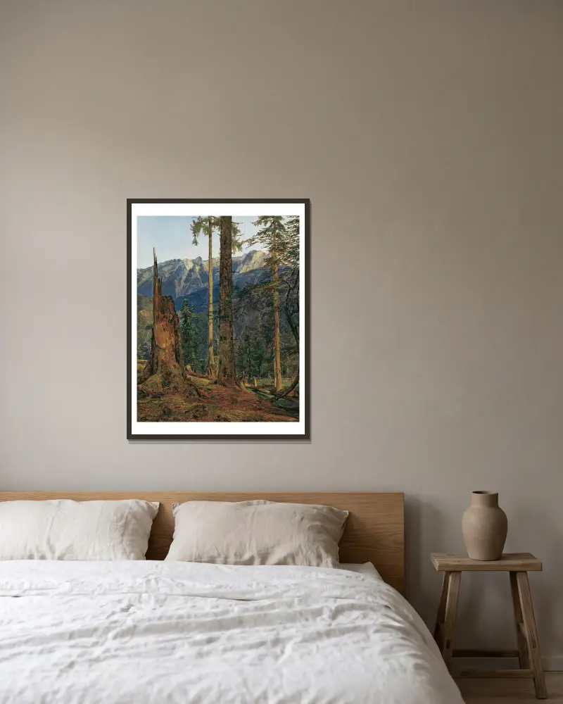 Das Höllengebirge bei Ischl av Ferdinand Georg Waldmüller inramad på en vägg