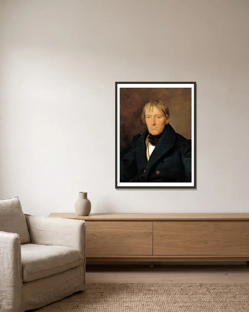 Der Kupferstecher François Haury av Ferdinand Georg Waldmüller inramad på en vägg