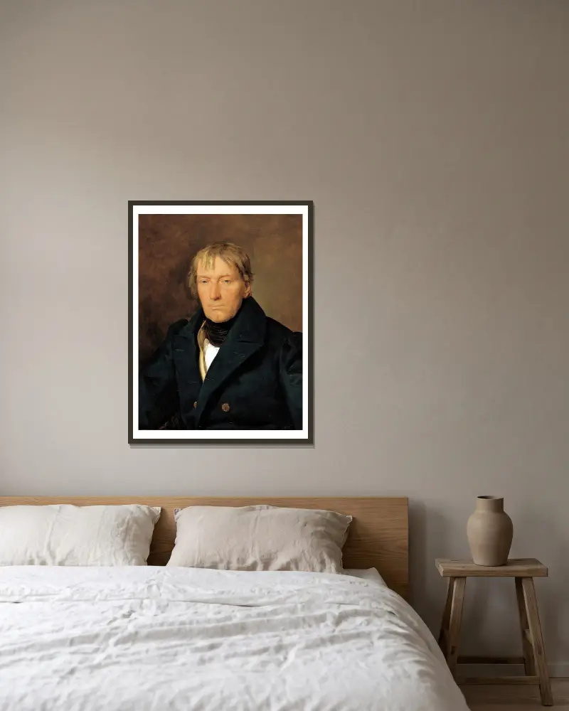 Der Kupferstecher François Haury av Ferdinand Georg Waldmüller inramad på en vägg
