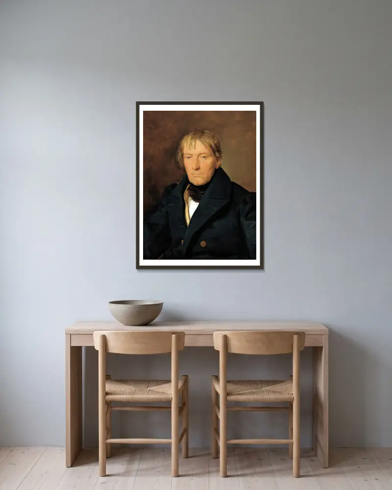 Der Kupferstecher François Haury av Ferdinand Georg Waldmüller inramad på en vägg