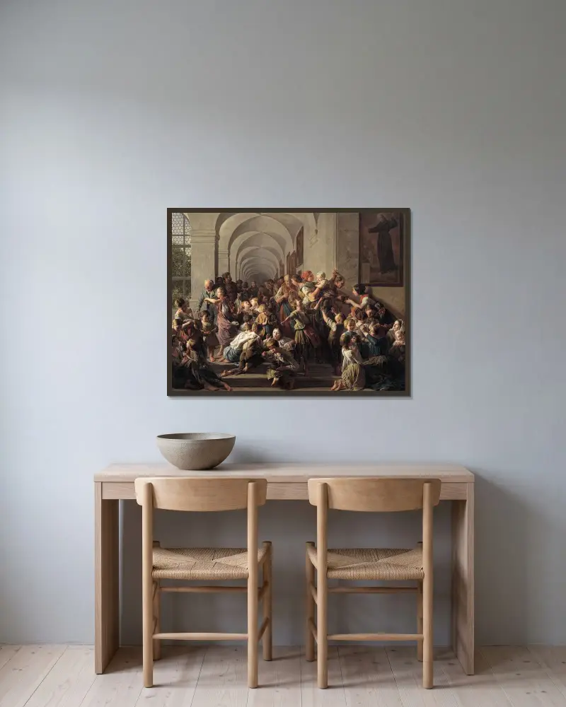 Klostersoppan av Ferdinand Georg Waldmüller inramad på en vägg
