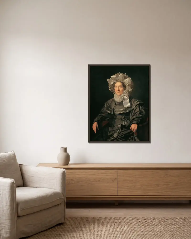 Elisabeth Waldmüller, konstnärens mor av Ferdinand Georg Waldmüller inramad på en vägg
