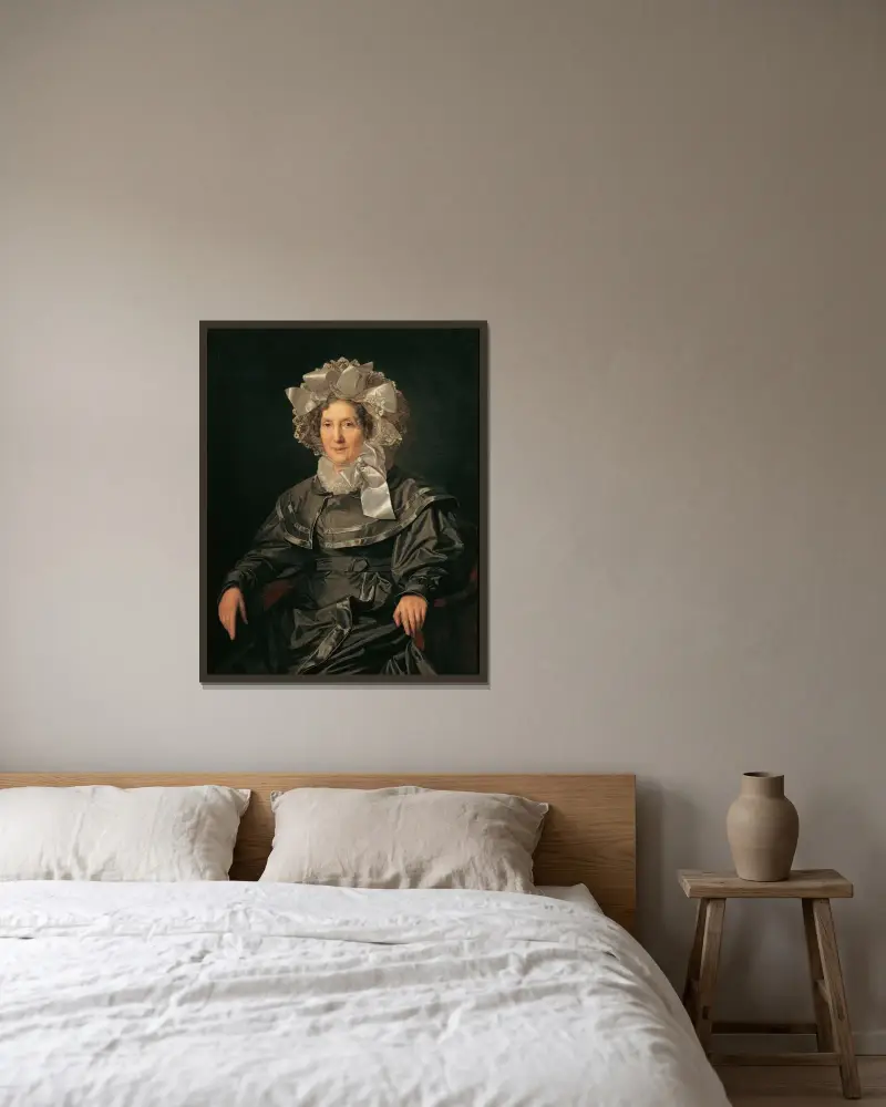 Elisabeth Waldmüller, konstnärens mor av Ferdinand Georg Waldmüller inramad på en vägg