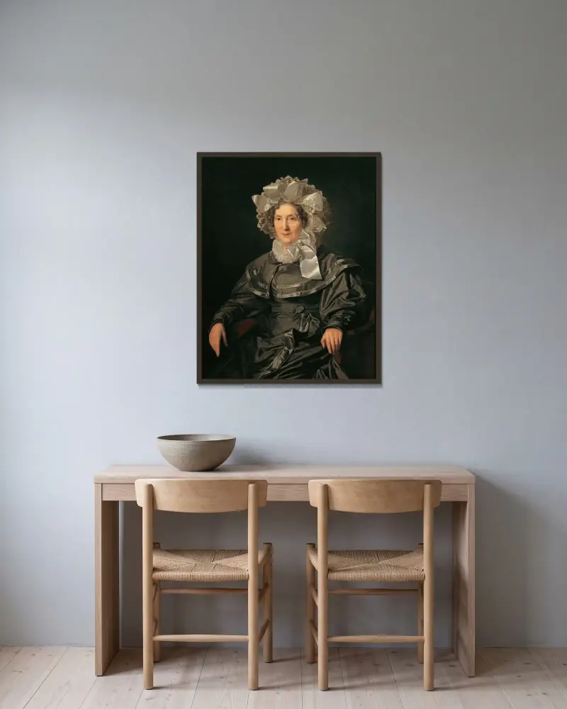 Elisabeth Waldmüller, konstnärens mor av Ferdinand Georg Waldmüller inramad på en vägg