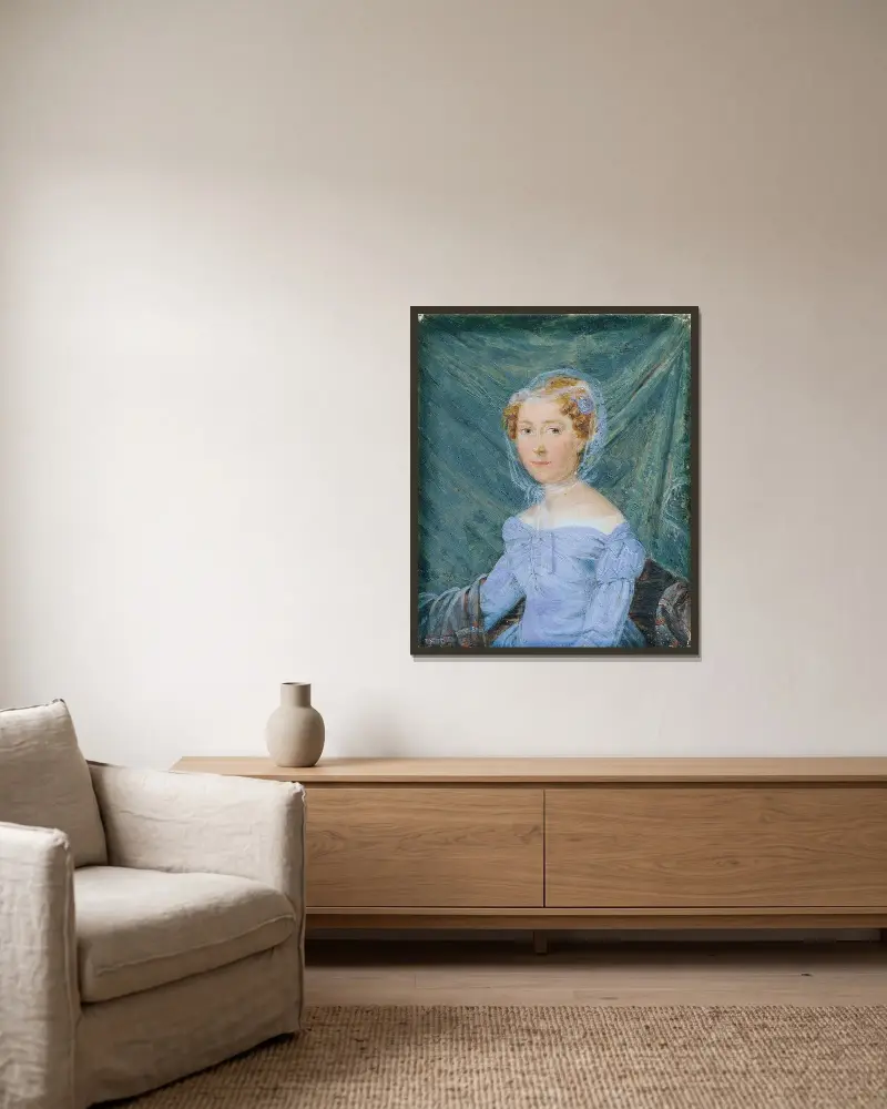 Frau Theresia Rupprecht av Ferdinand Georg Waldmüller inramad på en vägg
