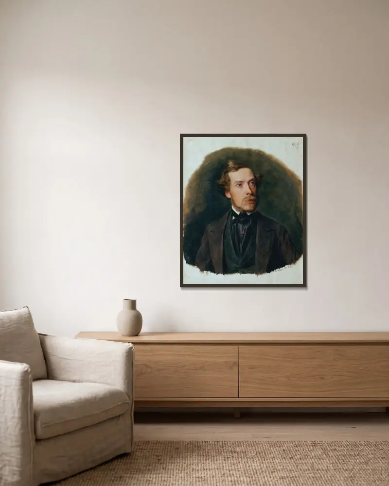 Gustav Barth, Chormeister des Wiener Männergesangsvereins av Ferdinand Georg Waldmüller inramad på en vägg