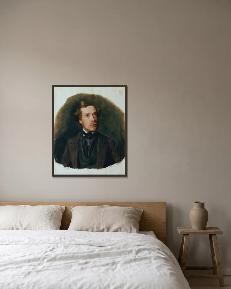 Gustav Barth, Chormeister des Wiener Männergesangsvereins av Ferdinand Georg Waldmüller inramad på en vägg