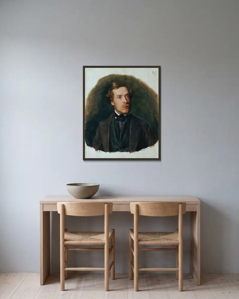 Gustav Barth, Chormeister des Wiener Männergesangsvereins av Ferdinand Georg Waldmüller inramad på en vägg