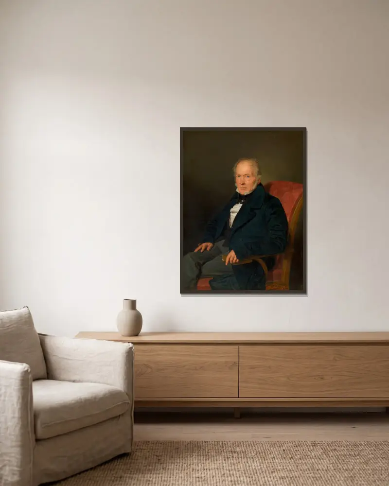 Johann Jakob Schwartz von Mohrenstern (Fabriksdirektor und Privatier) av Ferdinand Georg Waldmüller inramad på en vägg