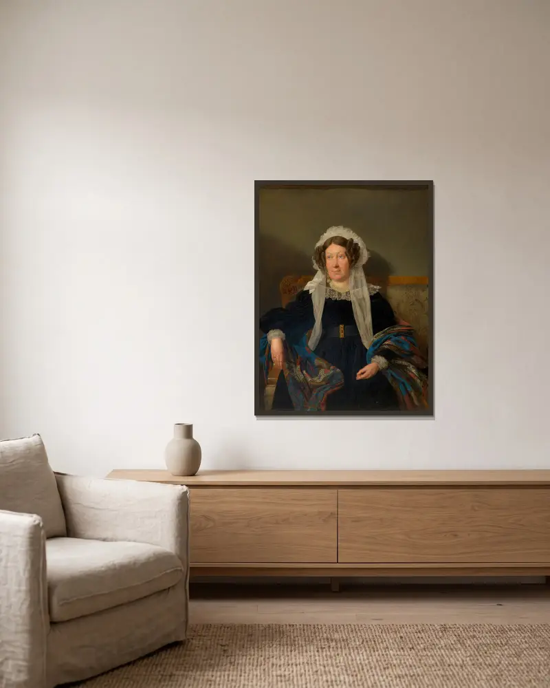 Josefine Schwartz von Mohrenstern, geb. Vicomtesse Goupy de Quabeck av Ferdinand Georg Waldmüller inramad på en vägg