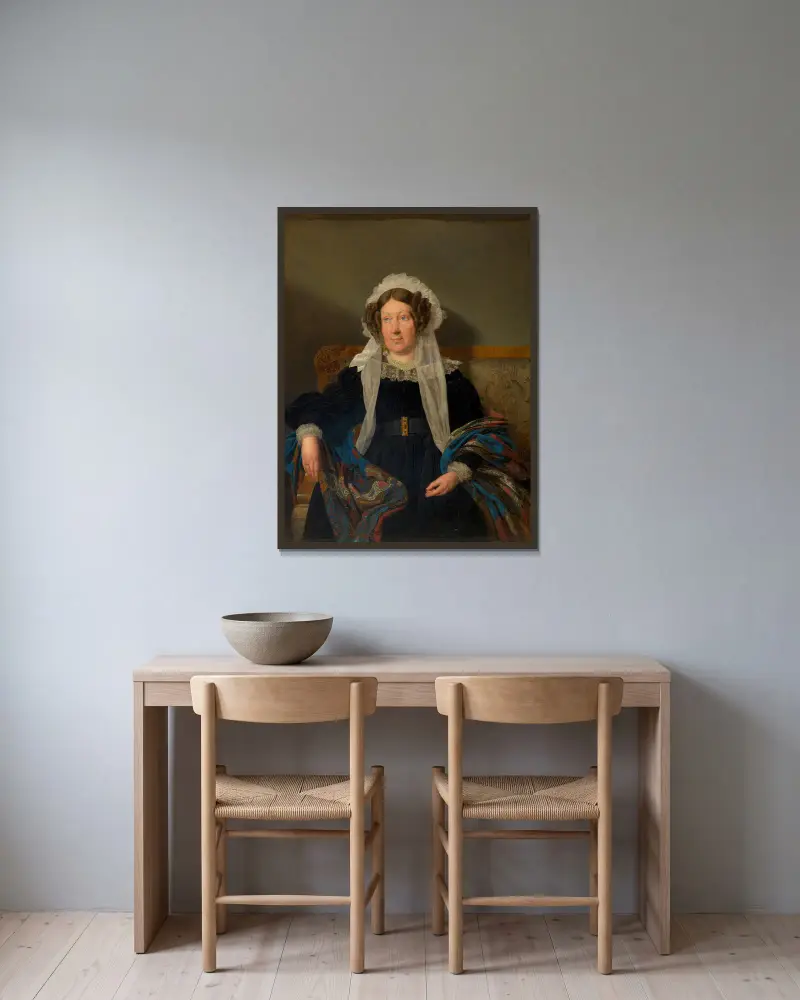 Josefine Schwartz von Mohrenstern, geb. Vicomtesse Goupy de Quabeck av Ferdinand Georg Waldmüller inramad på en vägg