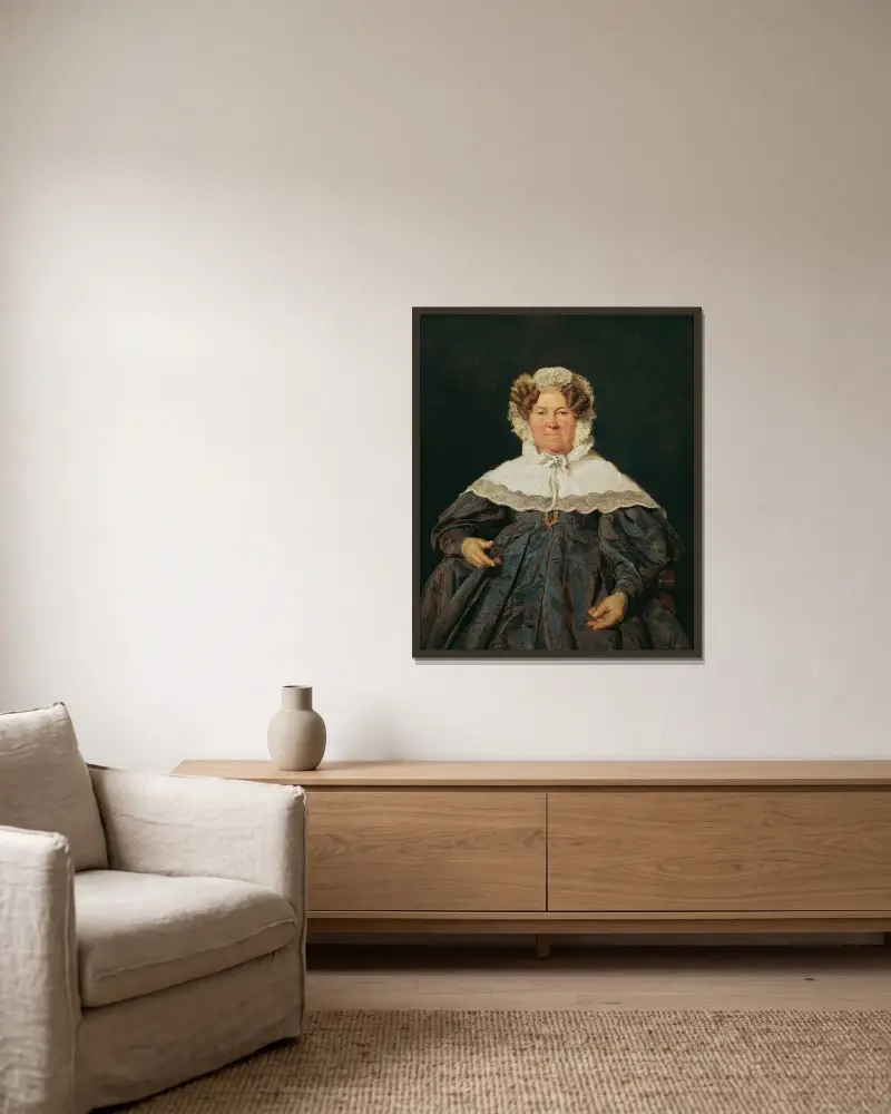 Josephine Schaumburg, geb. Stahel av Ferdinand Georg Waldmüller inramad på en vägg