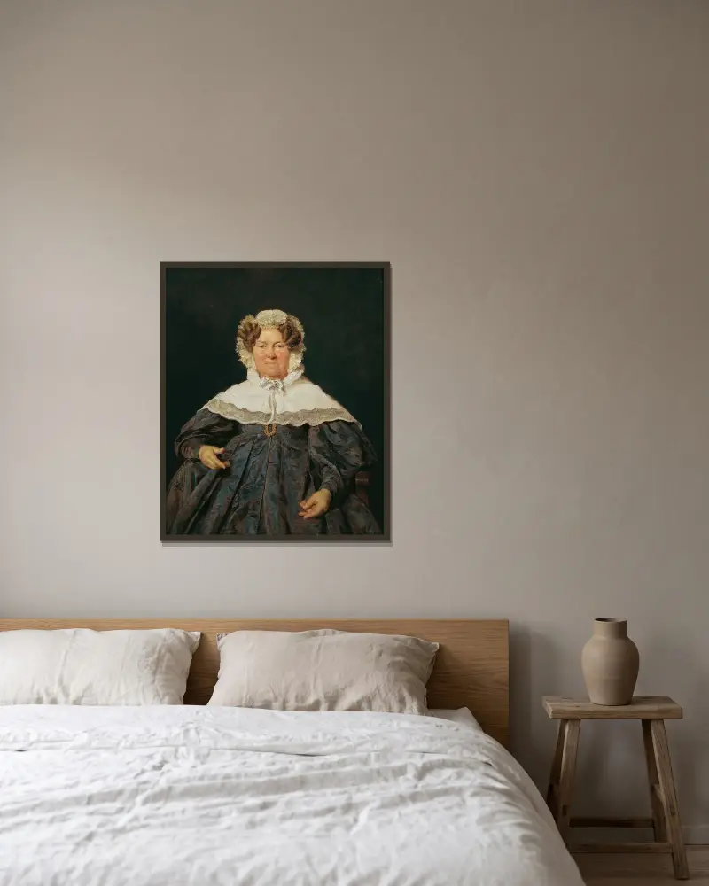 Josephine Schaumburg, geb. Stahel av Ferdinand Georg Waldmüller inramad på en vägg