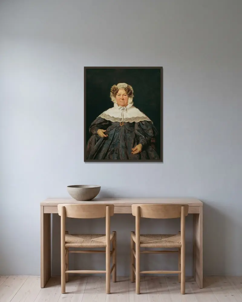 Josephine Schaumburg, geb. Stahel av Ferdinand Georg Waldmüller inramad på en vägg