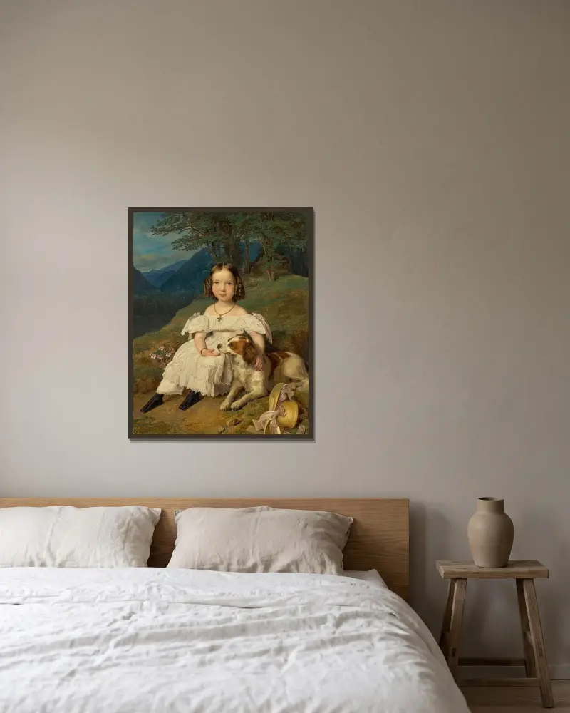 Julia Comtesse Apraxin av Ferdinand Georg Waldmüller inramad på en vägg