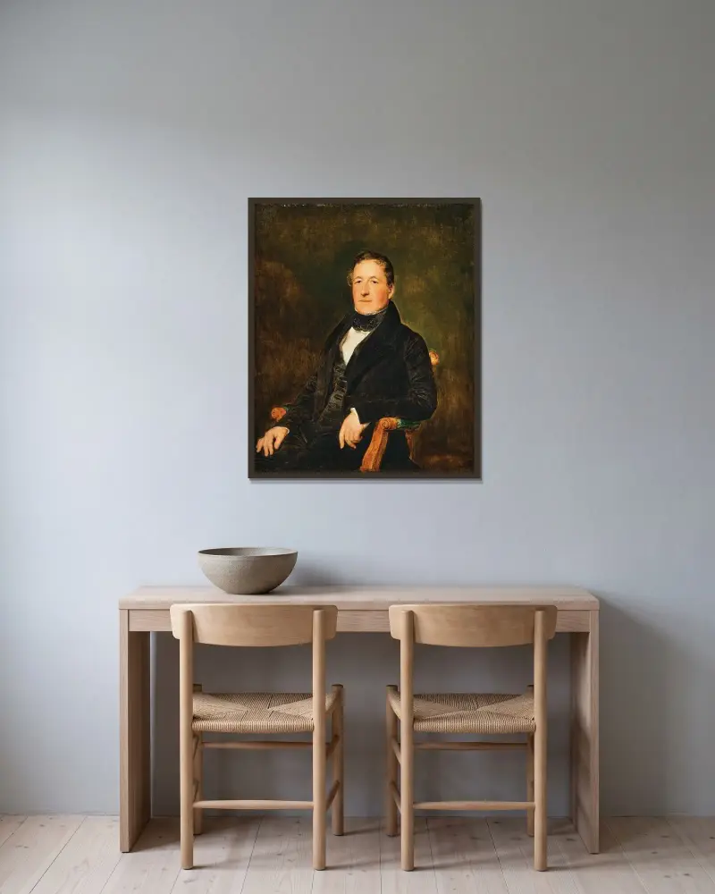 Porträtt av Friedrich Eltz (1782–1855) av Ferdinand Georg Waldmüller inramad på en vägg