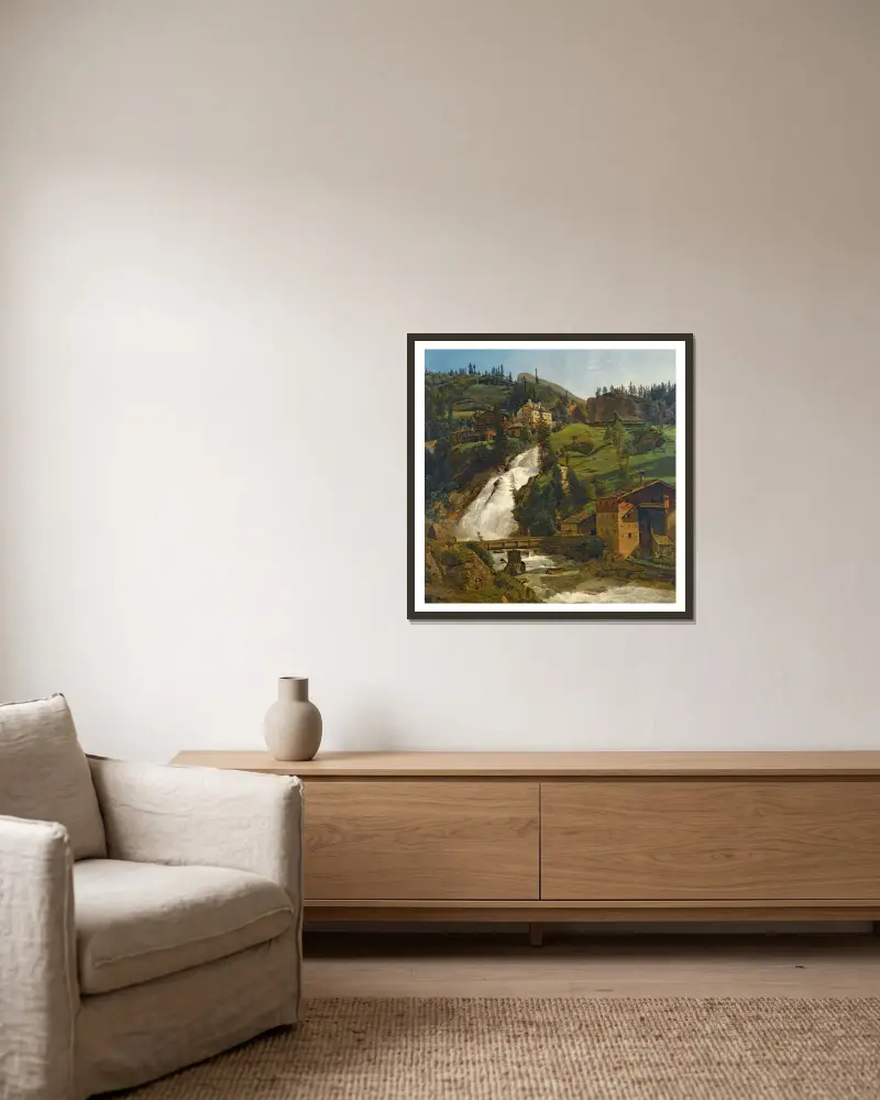 Wildbad Gastein von Ferdinand Georg Waldmüller gerahmt an einer Wand
