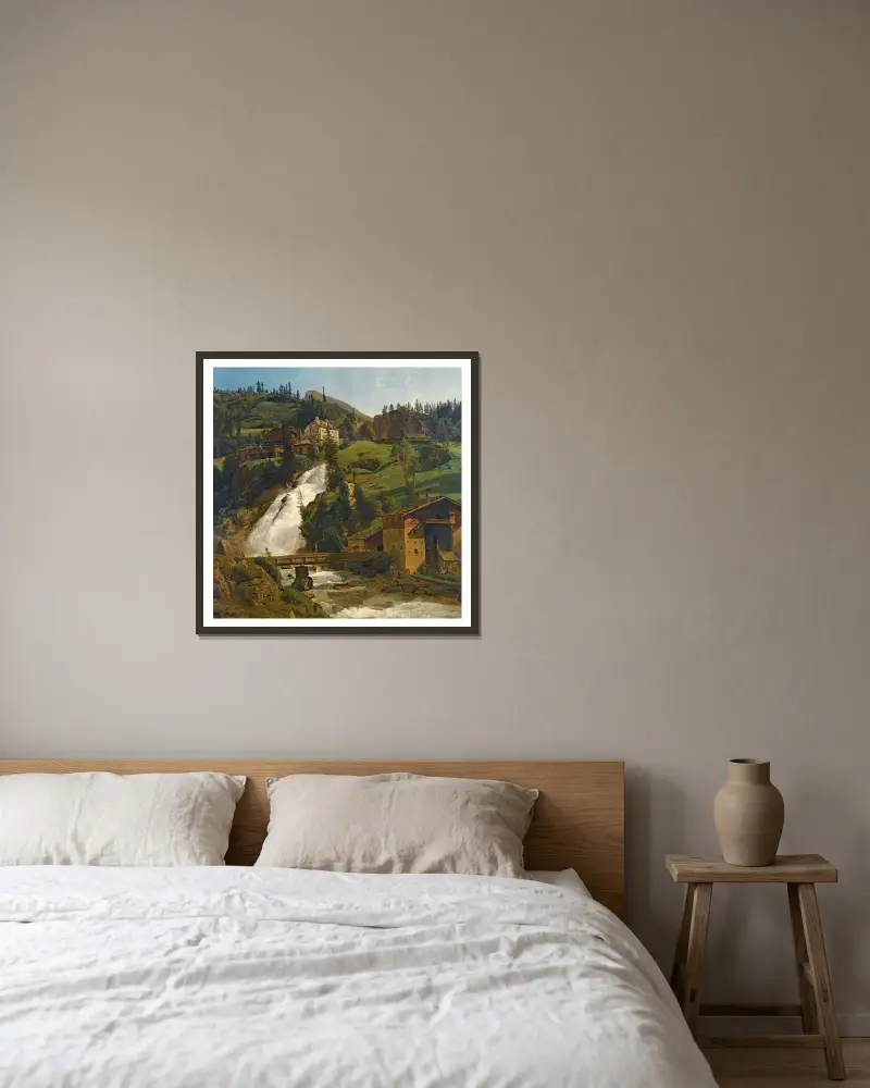 Wildbad Gastein von Ferdinand Georg Waldmüller gerahmt an einer Wand