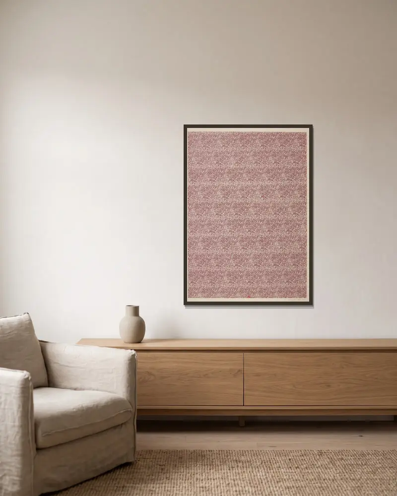Vorsatzpapiere für Eugène Verneau, Tafel 32 von George Auriol gerahmt an einer Wand