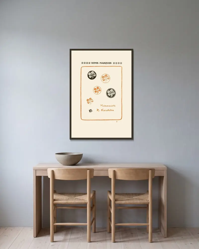 Monogram, märken, sigill och exlibris – andra boken, pl. 05 av George Auriol inramad på en vägg