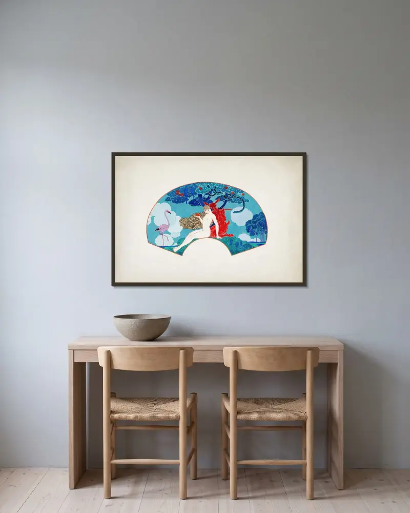 Eve av George Barbier inramad på en vägg