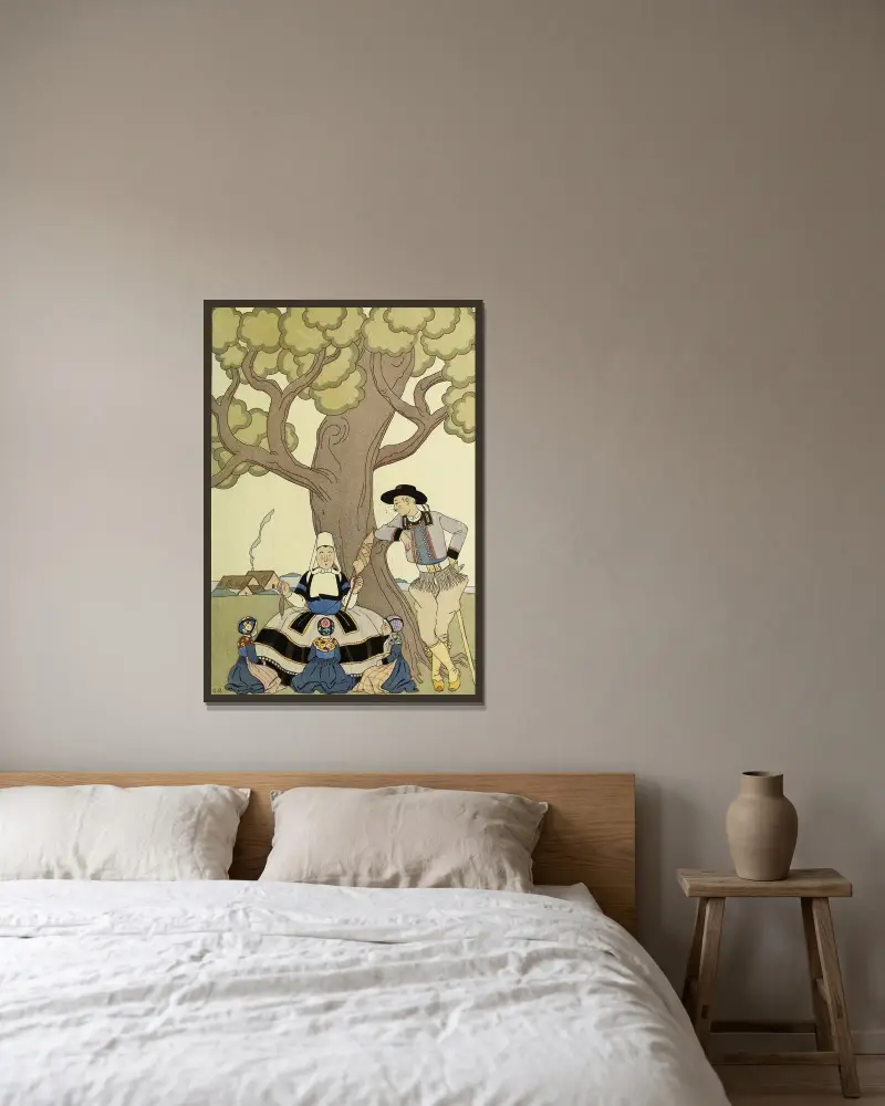 Falbalas et fanfreluches, Det var en gång av George Barbier inramad på en vägg