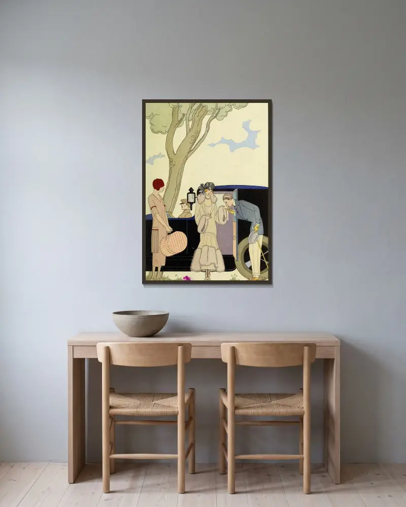 Falbalas et fanfreluches, L’Ensie av George Barbier inramad på en vägg