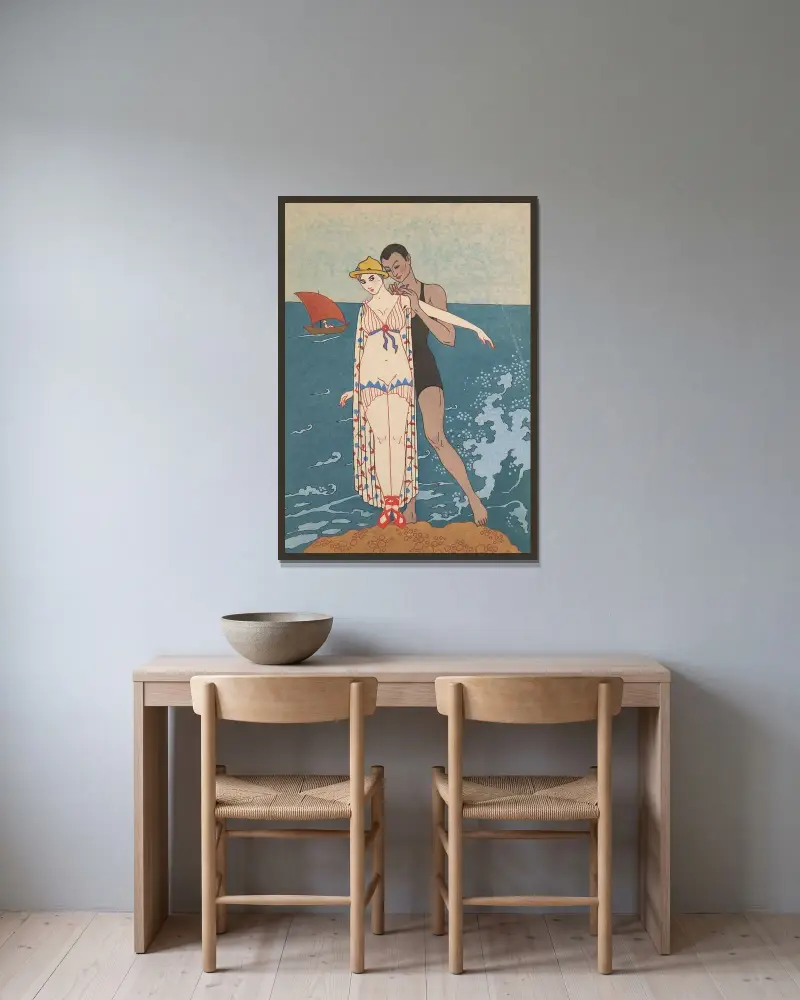 L’ Ilot av George Barbier inramad på en vägg