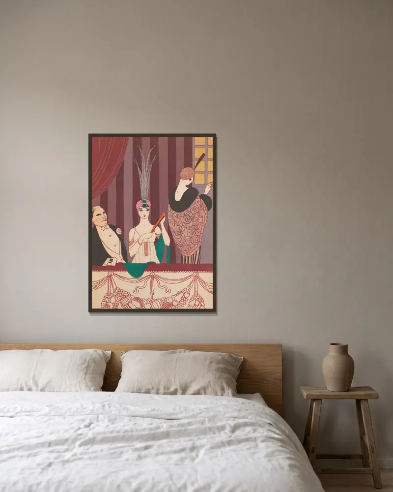 La Loge av George Barbier inramad på en vägg