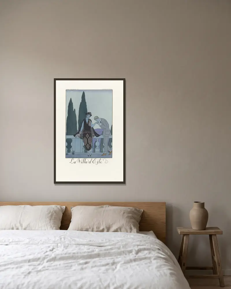 La Villa d’Este von George Barbier gerahmt an einer Wand