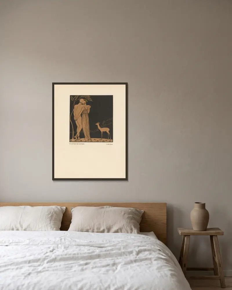 Höga visan av George Barbier inramad på en vägg