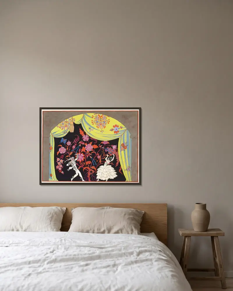 Flamenco av George Barbier inramad på en vägg