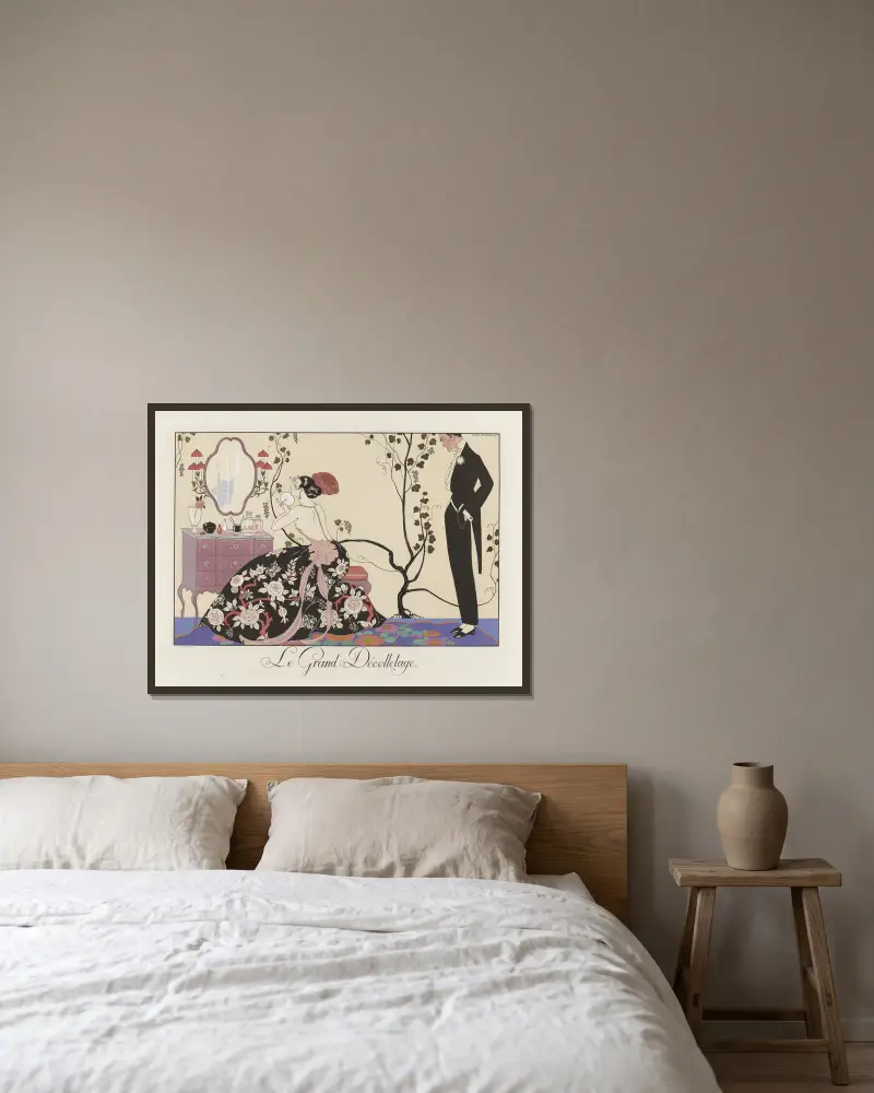 Le Grand Décolletage von George Barbier gerahmt an einer Wand