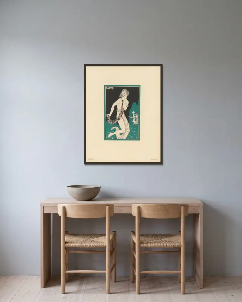 Proserpine av George Barbier inramad på en vägg