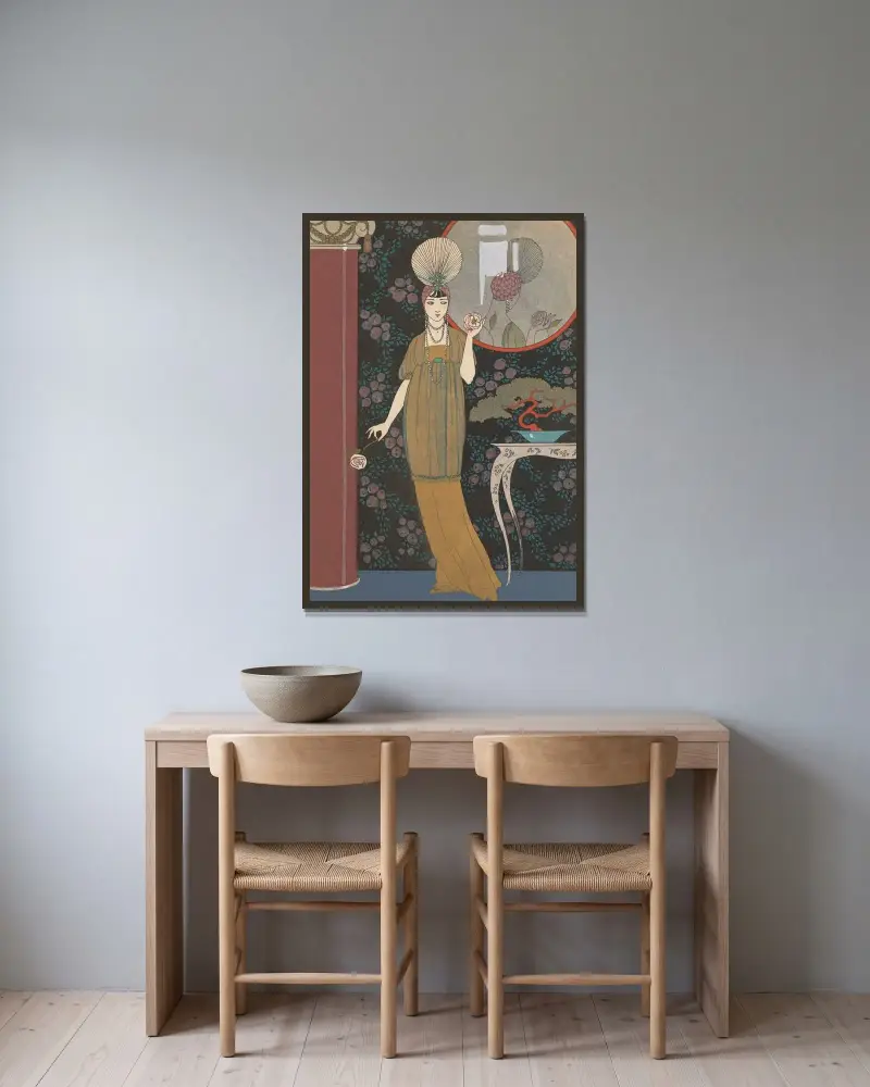 Sheherazade av George Barbier inramad på en vägg