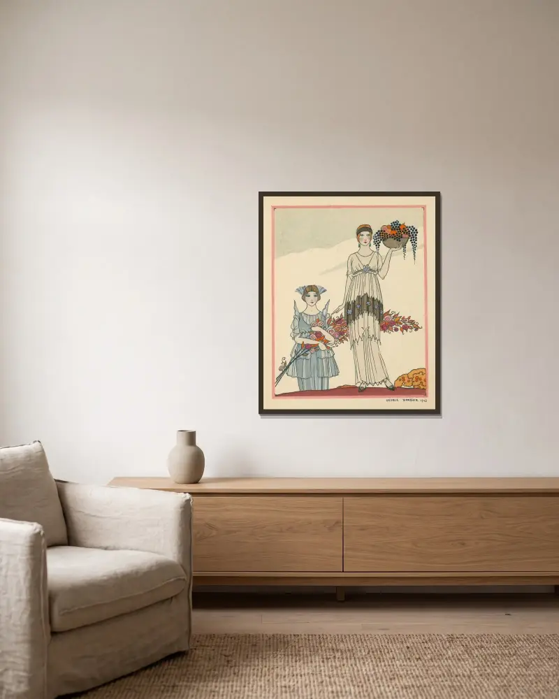 Voici ses fleurs, des fruits, des feuilles et des branches… von George Barbier gerahmt an einer Wand