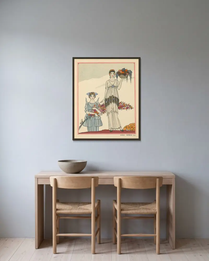 Voici ses fleurs, des fruits, des feuilles et des branches… von George Barbier gerahmt an einer Wand