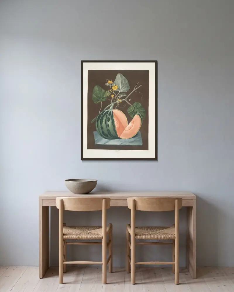 Polinac-Melone von George Brookshaw gerahmt an einer Wand