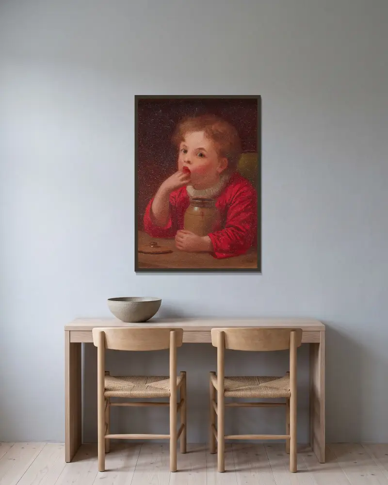 Palce zamiast widelców, John George Brown w ramie na ścianie