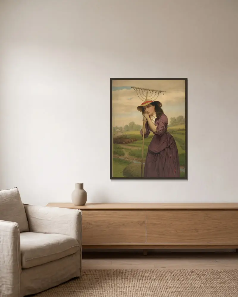 Maud Muller von John George Brown gerahmt an einer Wand
