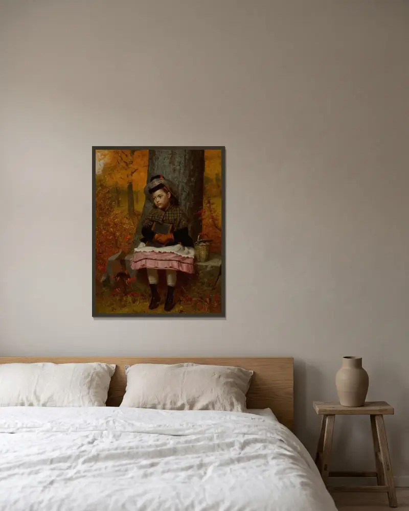 På väg till skolan av John George Brown inramad på en vägg