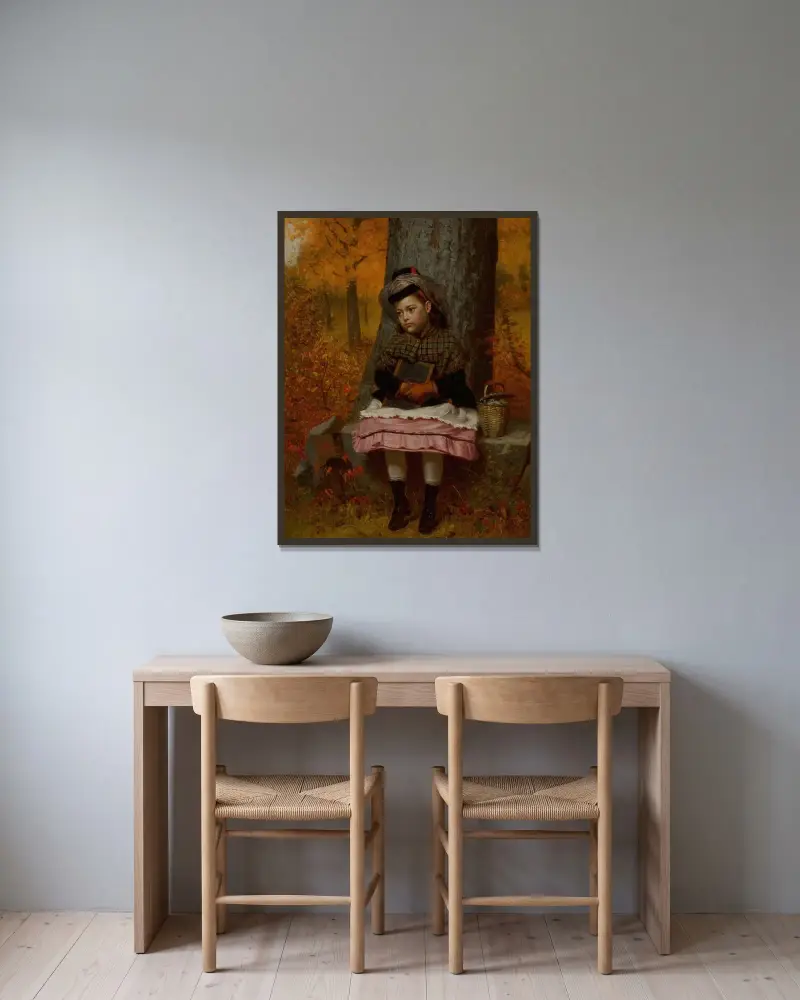 På väg till skolan av John George Brown inramad på en vägg