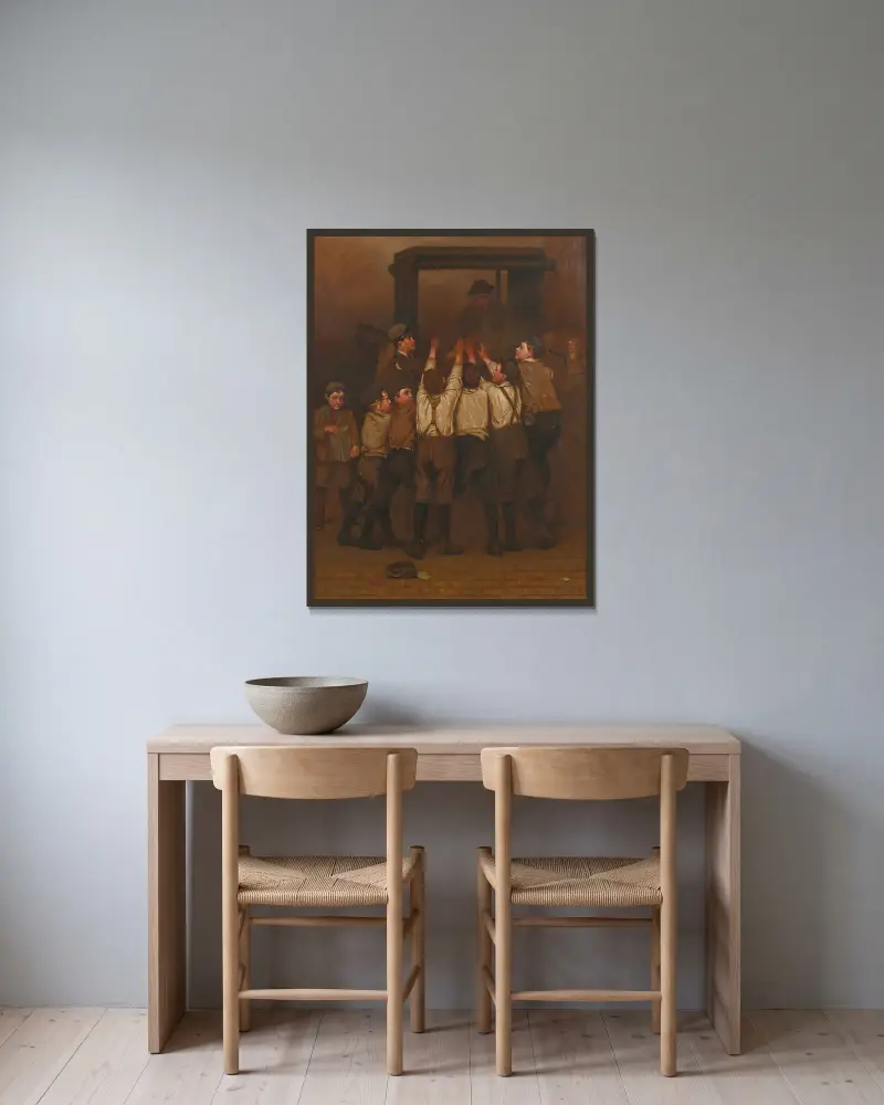 Pośpiech po wieczorne gazety, John George Brown w ramie na ścianie