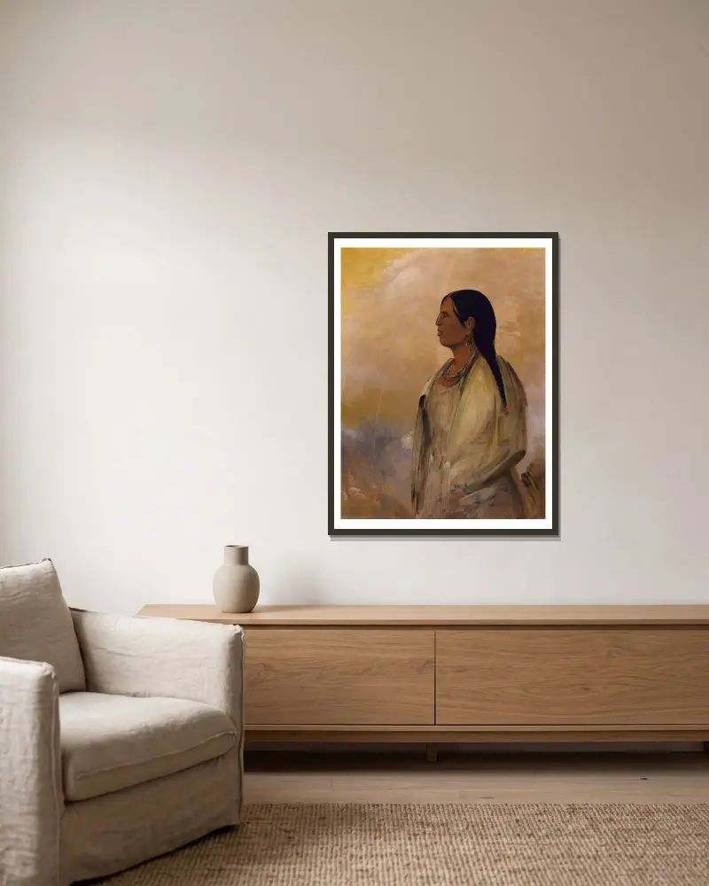 A Choctaw Woman av George Catlin inramad på en vägg
